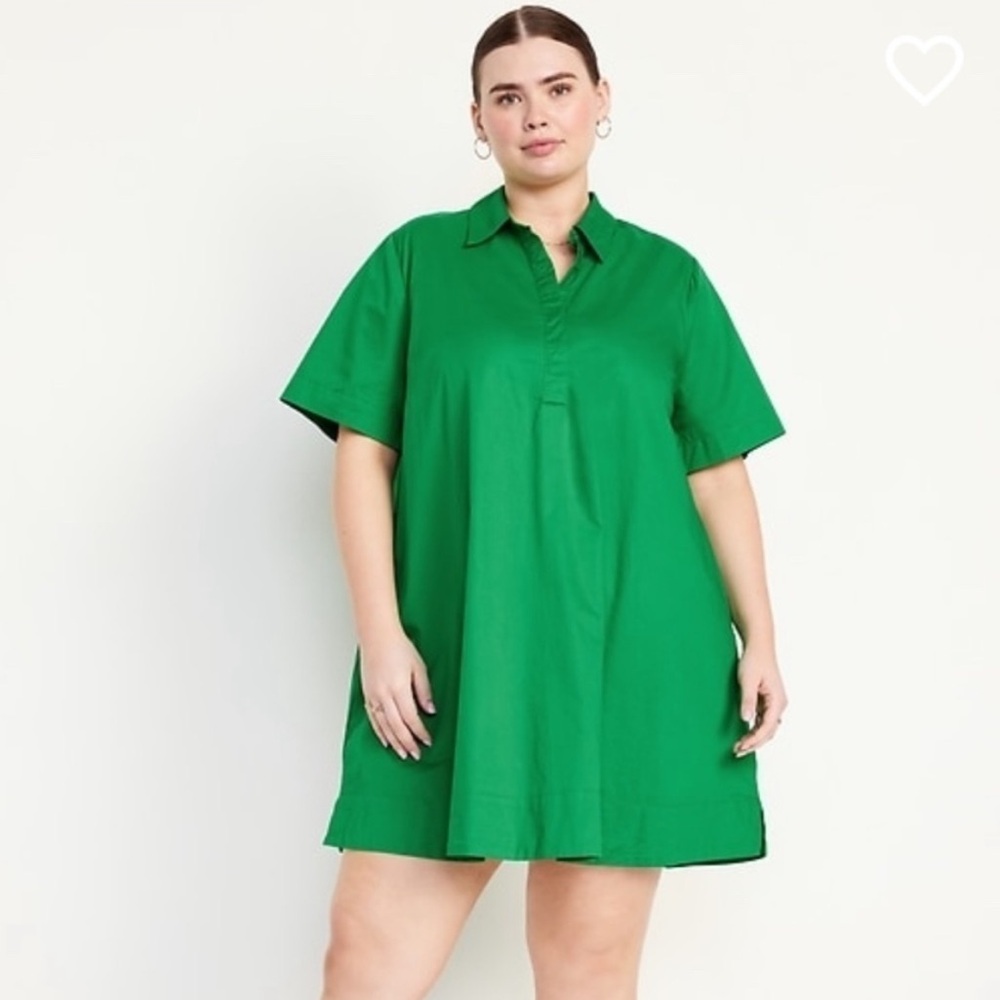 Baby Doll Green Collared Dress sz XL